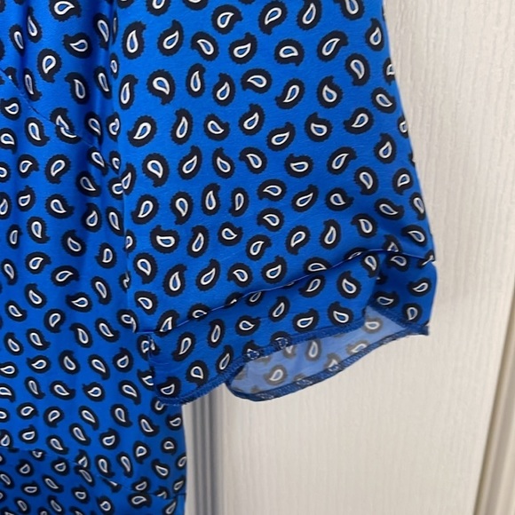 Maje Ilona Playsuit Leopard Print Satin V-Neck Ruched Front Romper size 38 - Picture 6 of 10